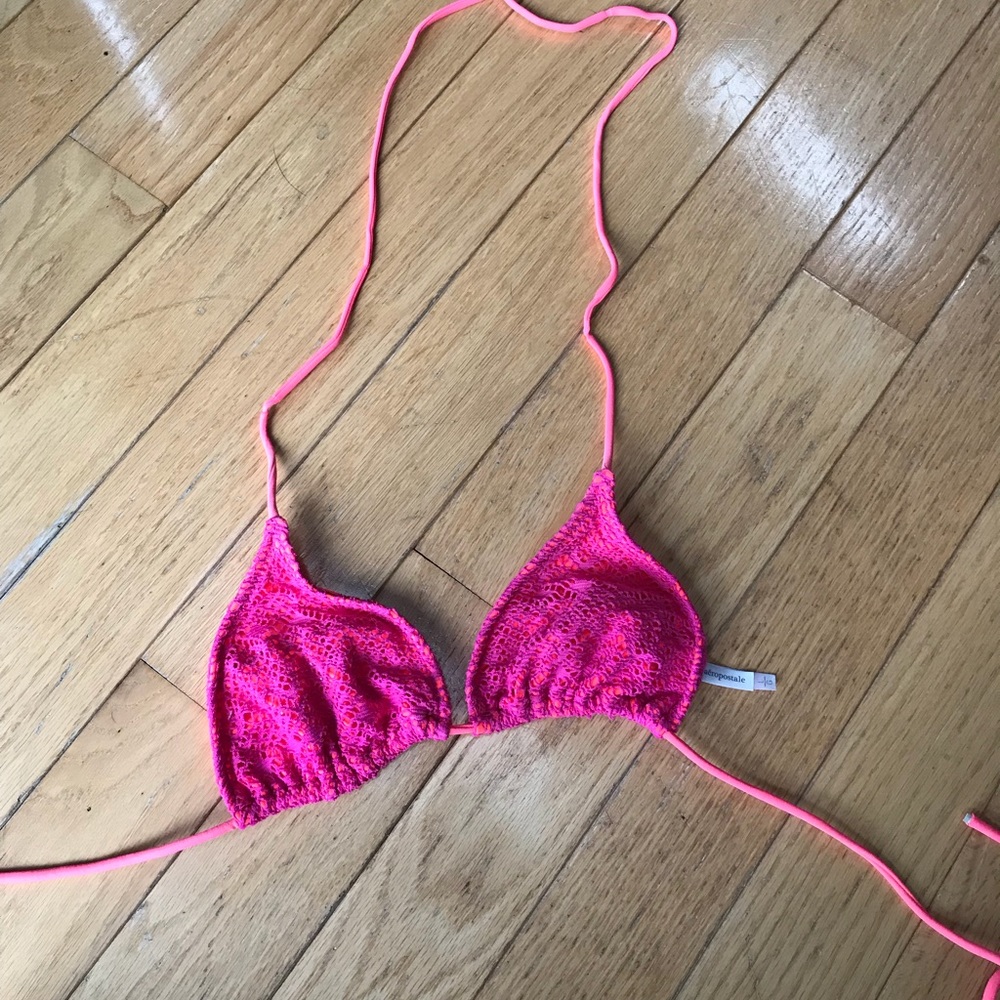 Pink bikini top Large